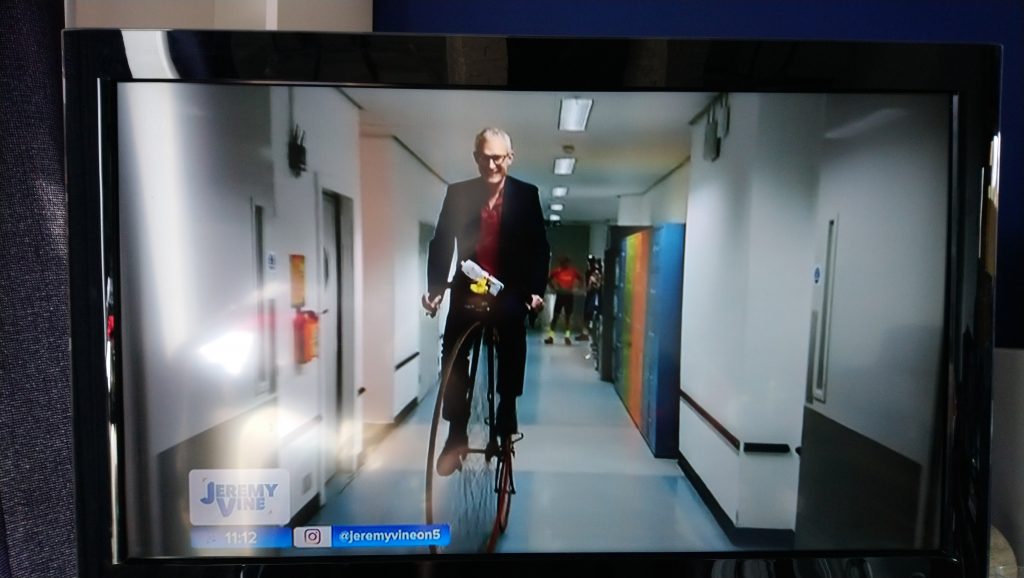Jeremy Vine on my penny in a corridor